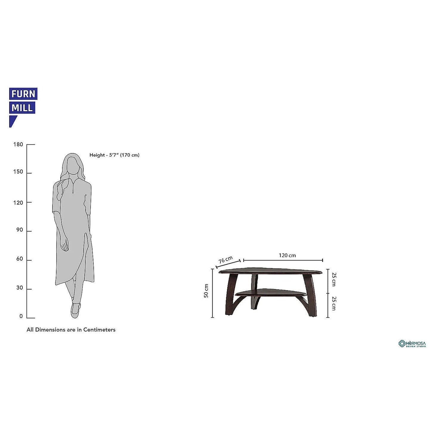 Lukas Wooden Coffee Table in Dark Walnut Finish