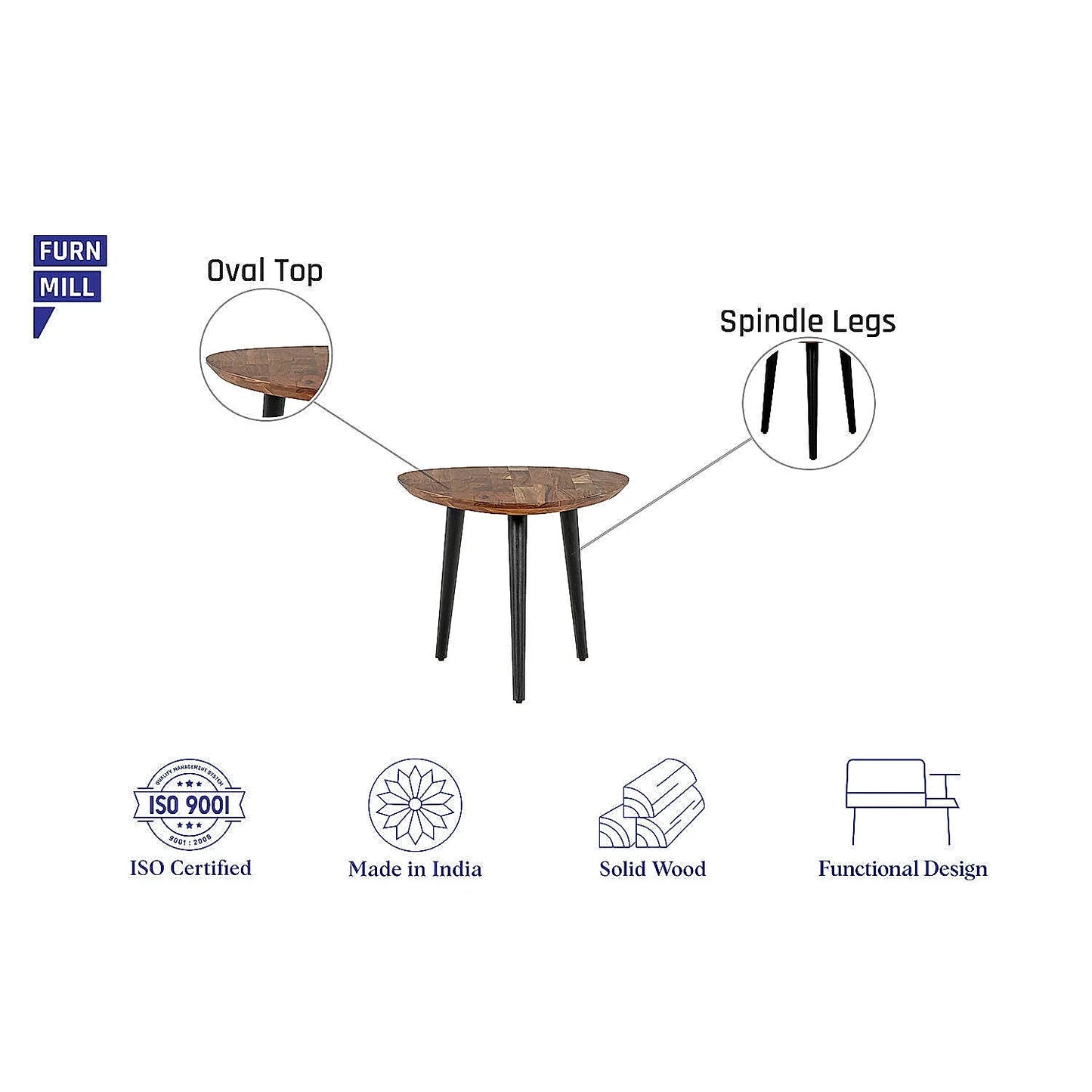 Oveem Wooden Coffee Table (Natural Finish)