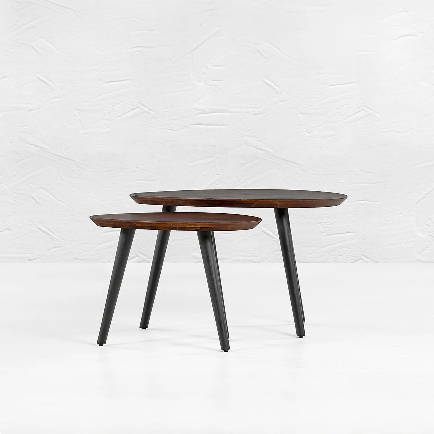 Ovees & Oveem Wooden Nesting Table (Dark Walnut Finish)