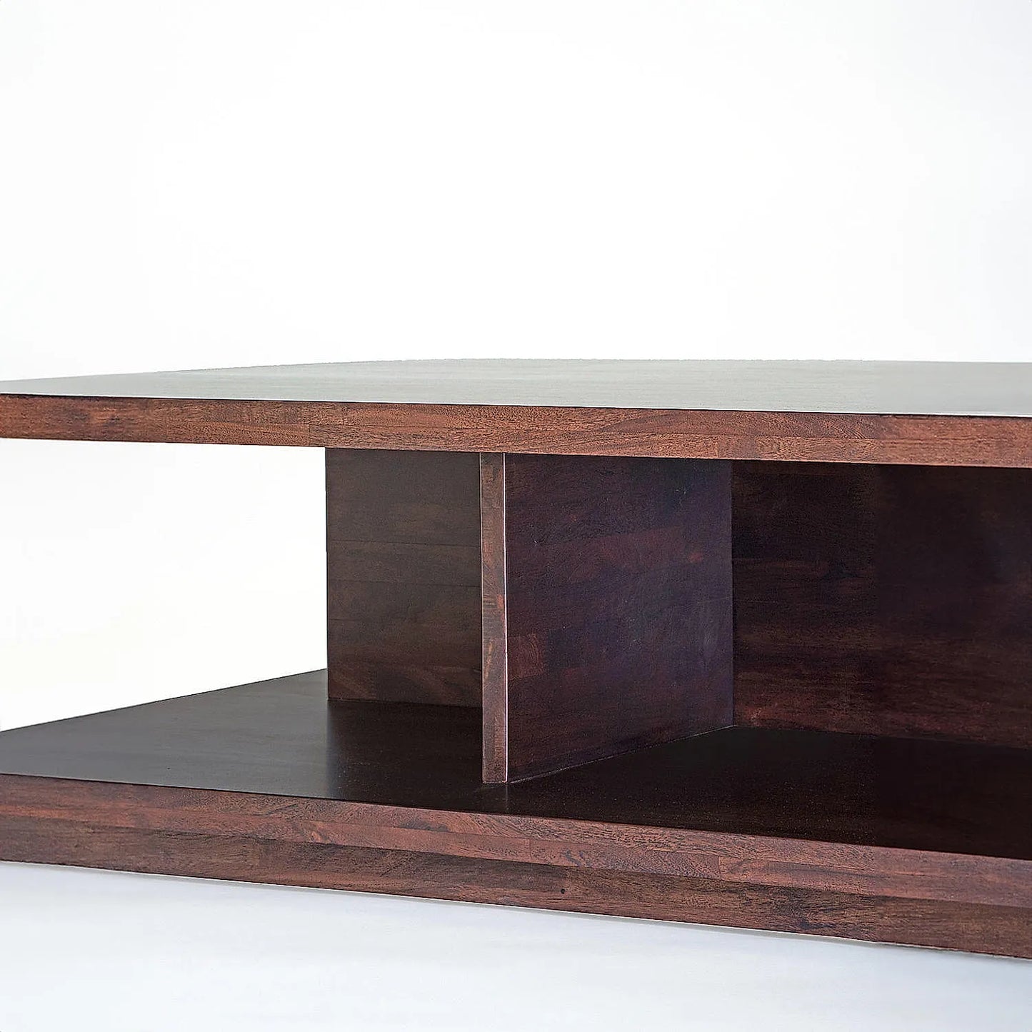 California Wooden Center Table in Dark Walnut Finish