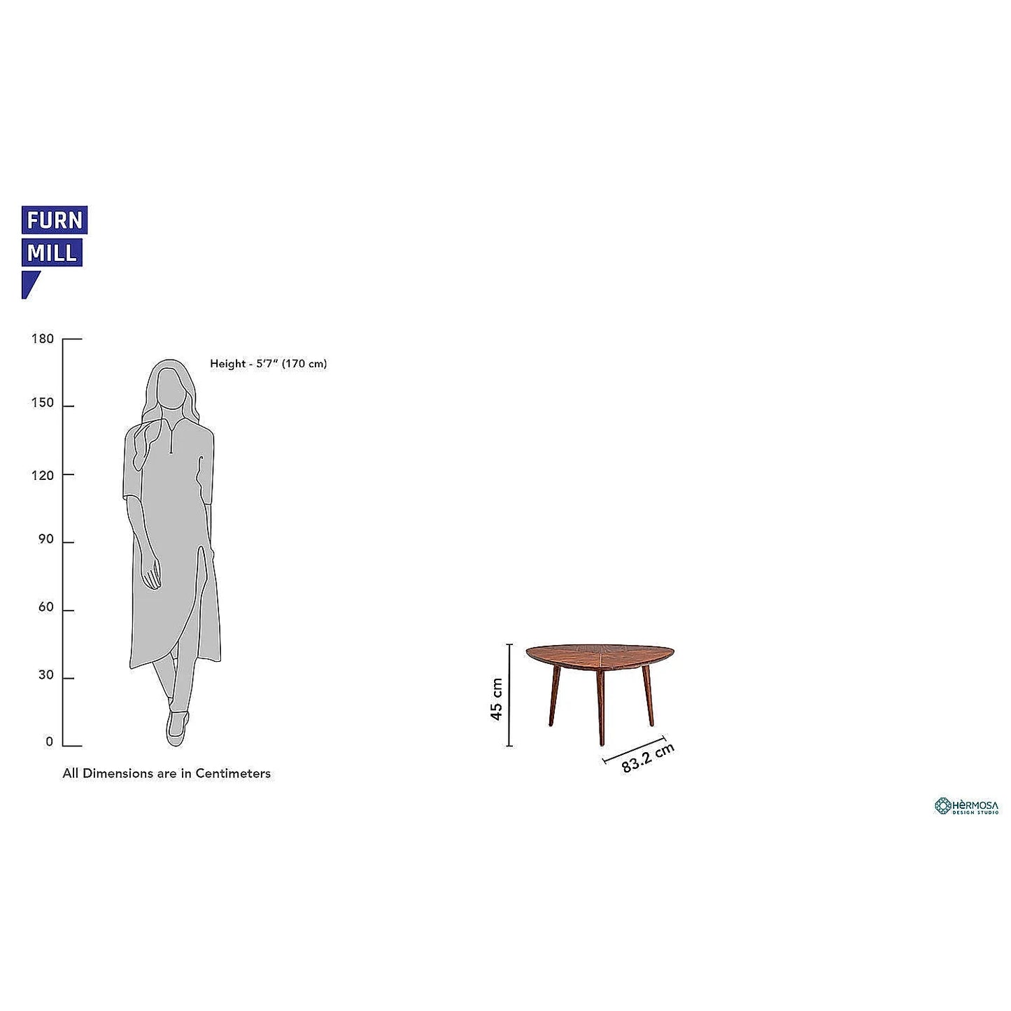 Ovate Wooden Center Table