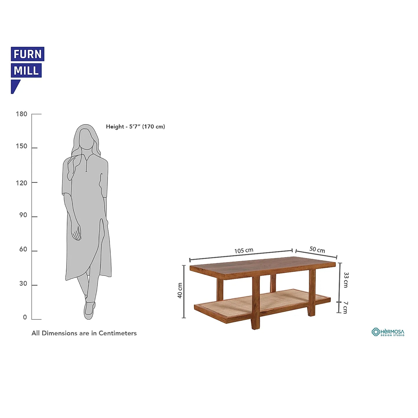 Hilton Rattan Center Table (Natural Finish)