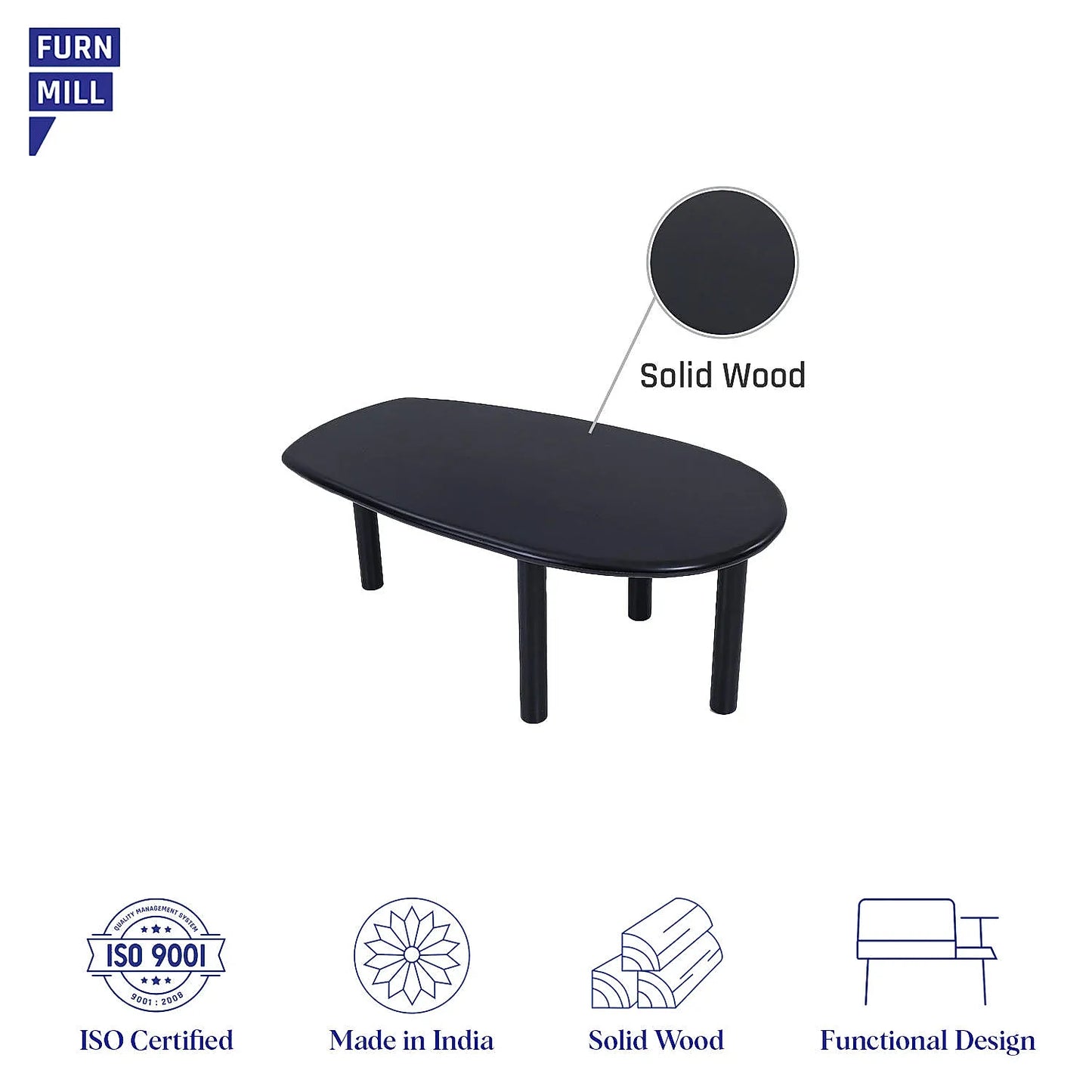 Melbourne Wooden Coffee Table (Ebony Finish)