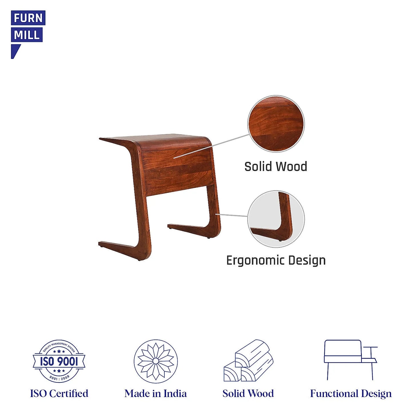 Student Wooden Utility Table (Light Walnut Finish)