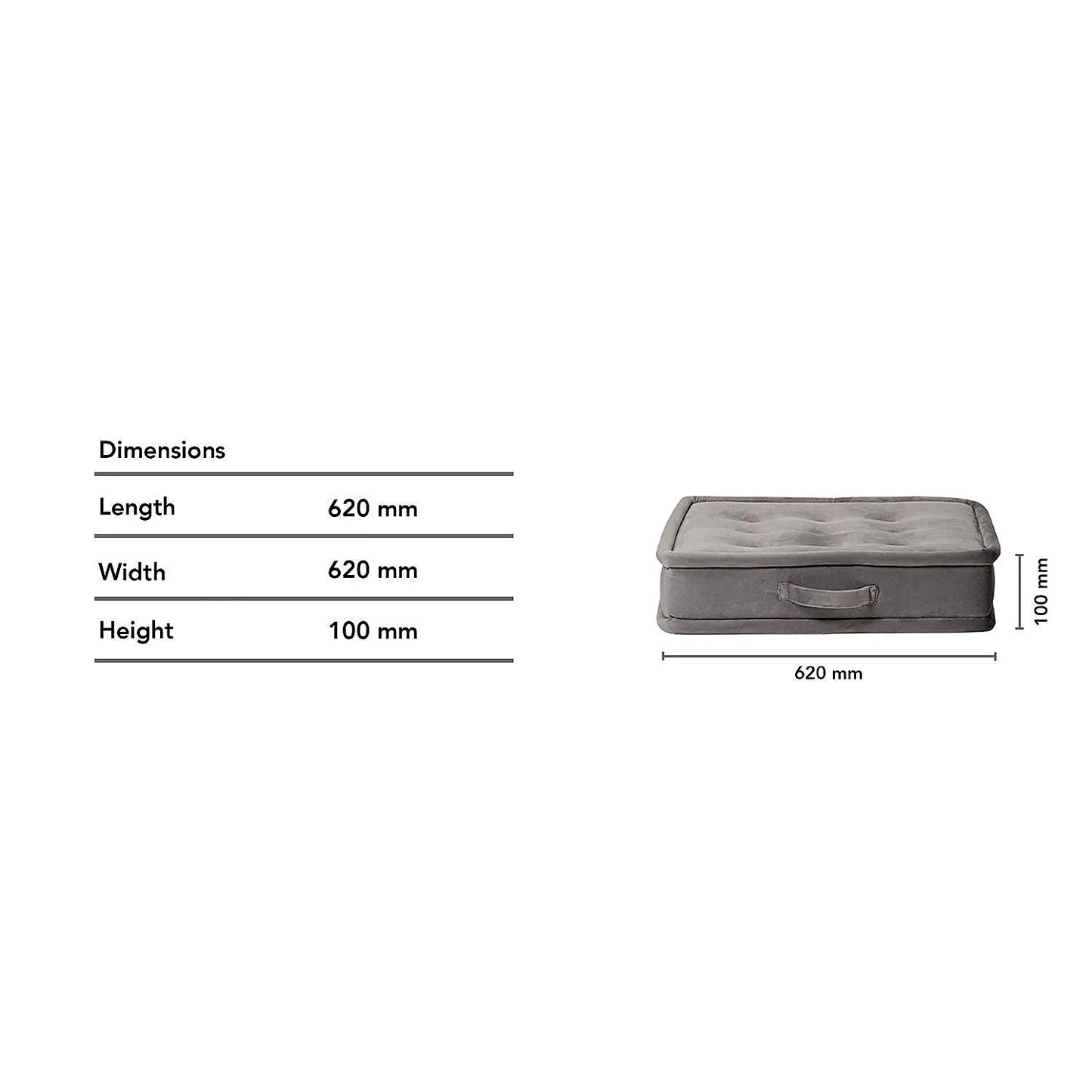 Floyd Floor Cushion (Velvet. Grey)