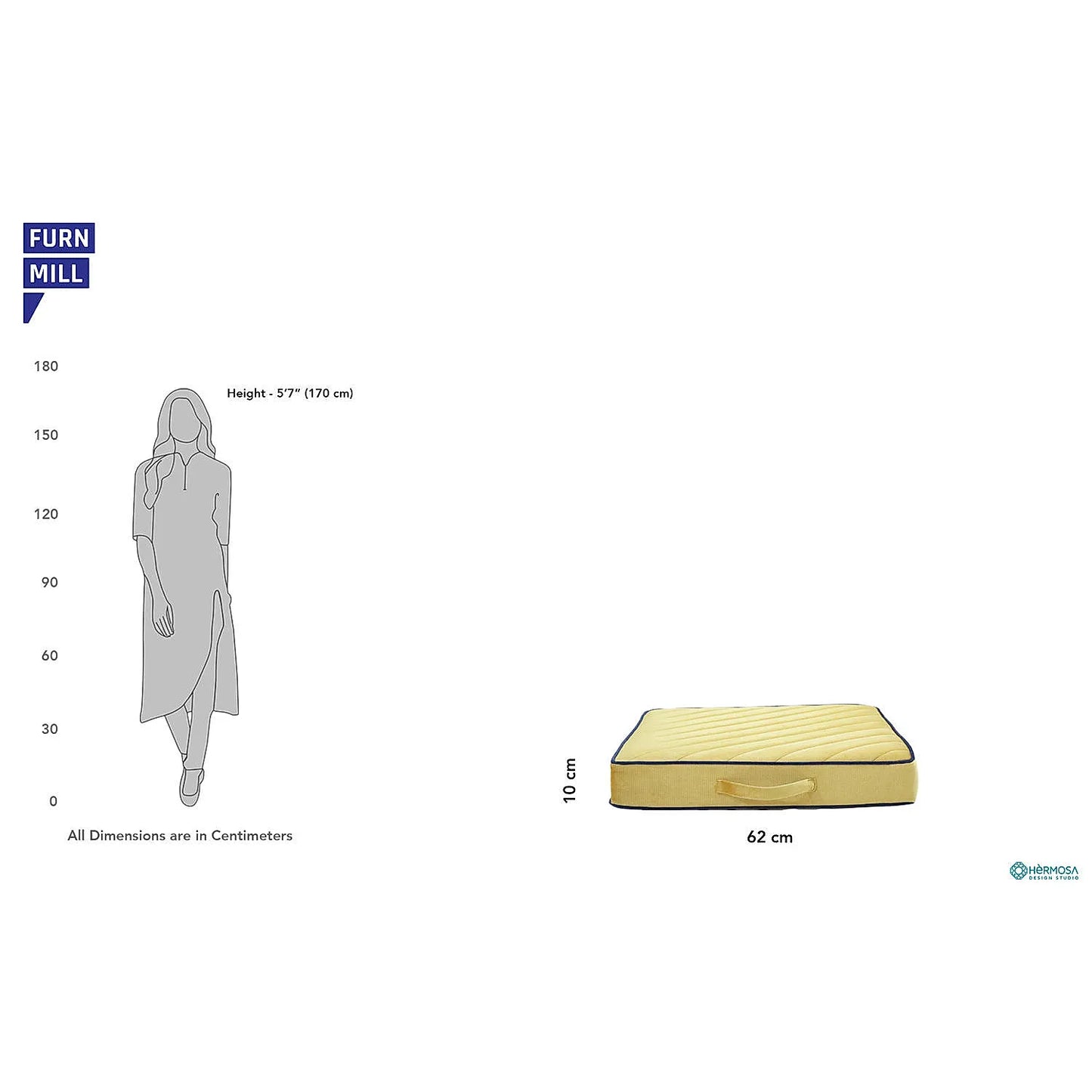 Amber Velvet Floor Cushion (Velvet ,Yellow)