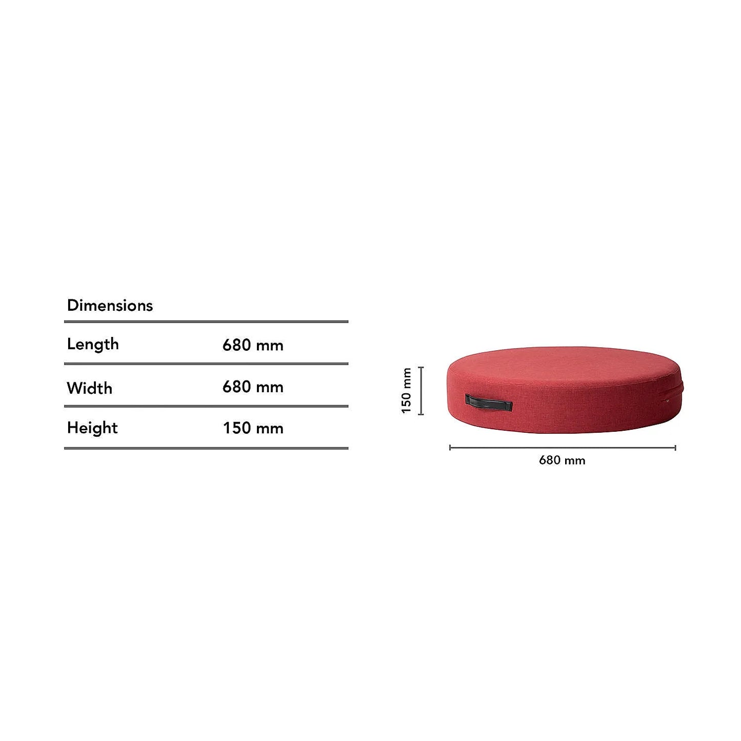 Crimson Floor Cushion (Linen, Red)