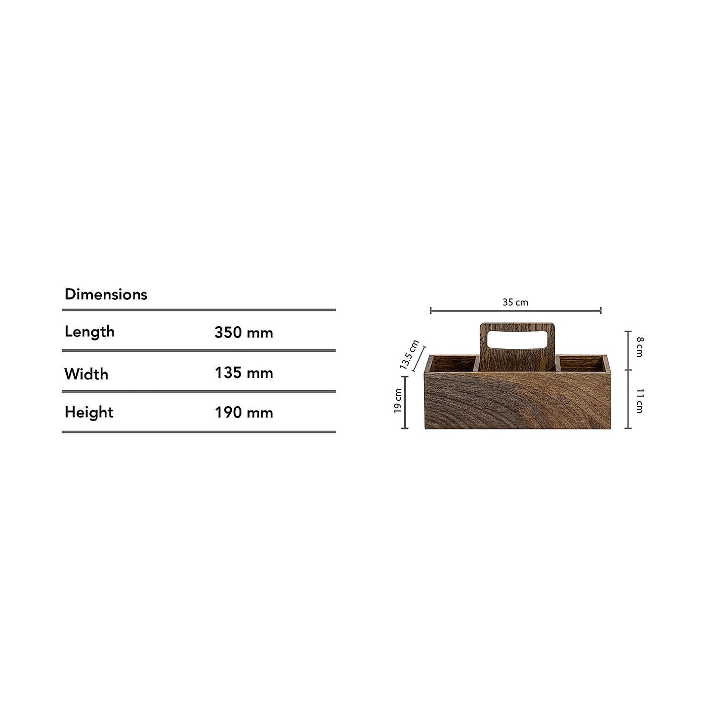 Sedate Wooden Organizer (Natural Finish)