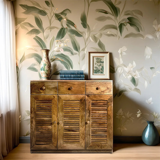 Elle Wooden Chest of Drawer - Natural Finish