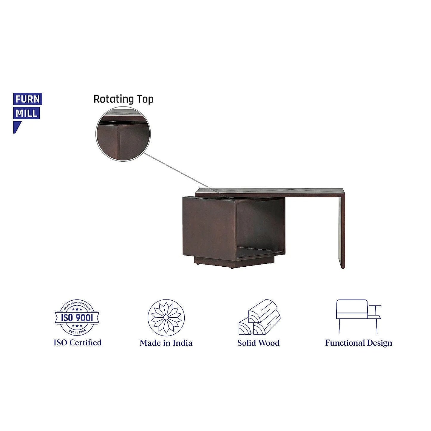 Amber Rotate Wooden Center Table