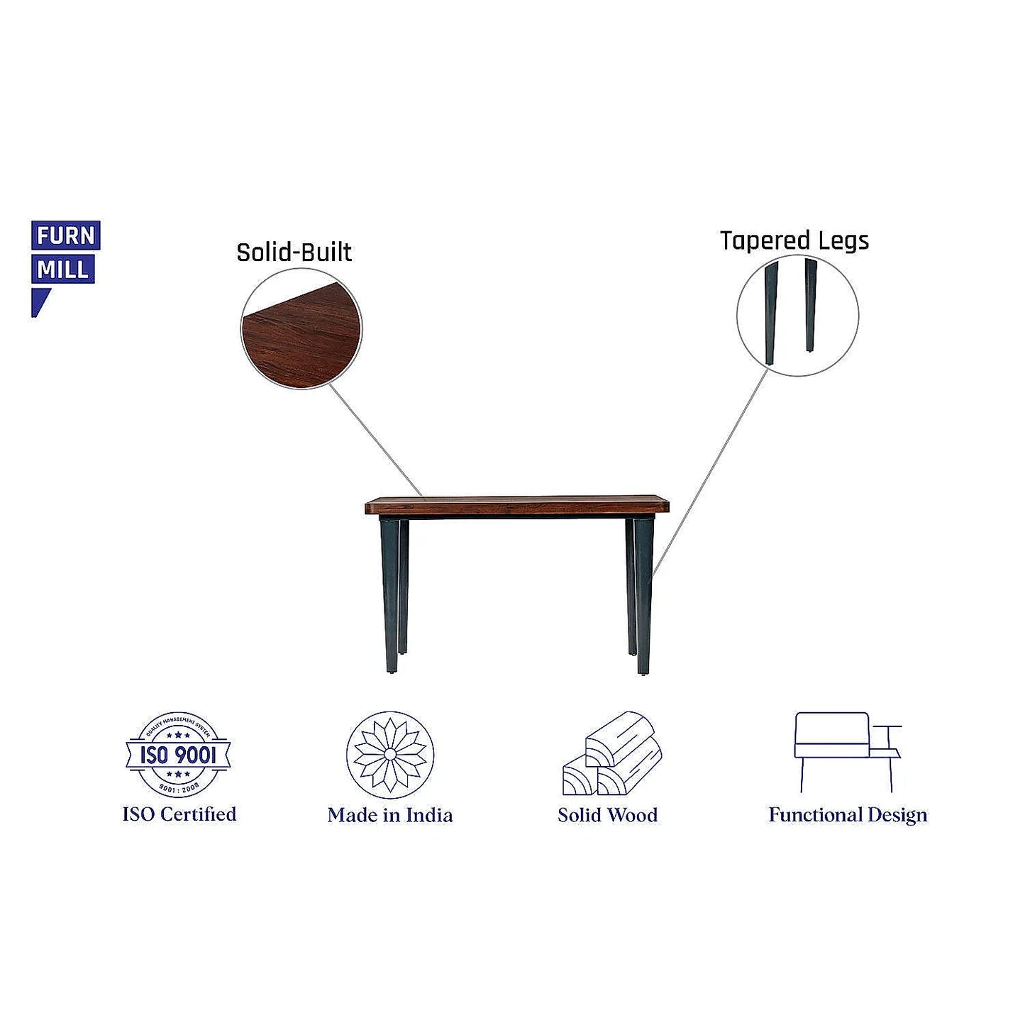 Chicago Wooden Dining Table in Dark Walnut Finish