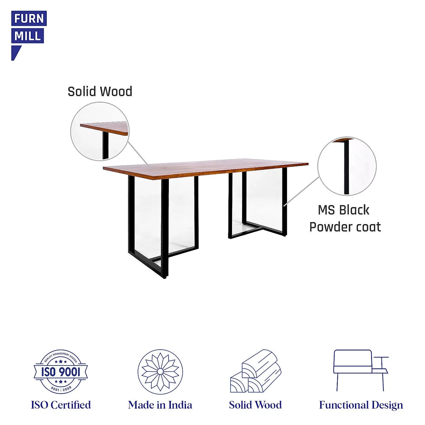 Austin Wooden 6 Seater Dining Table