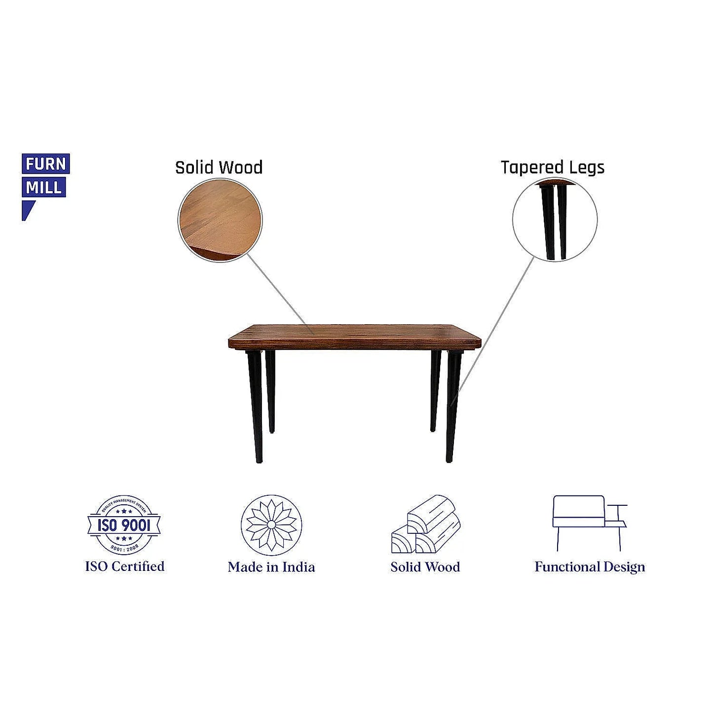Chicago Wooden Dining Table (Natural Finish)