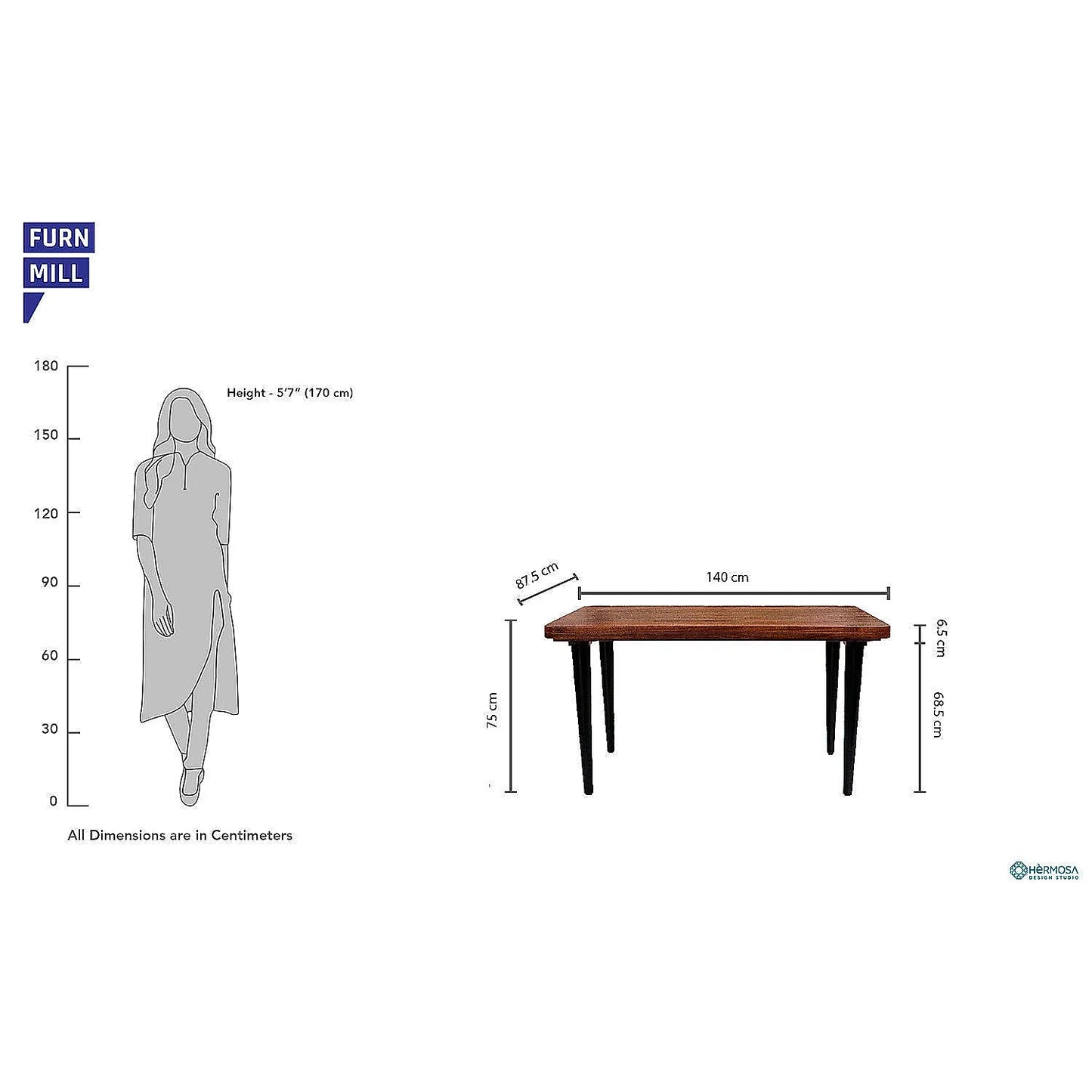 Chicago Wooden Dining Table (Natural Finish)