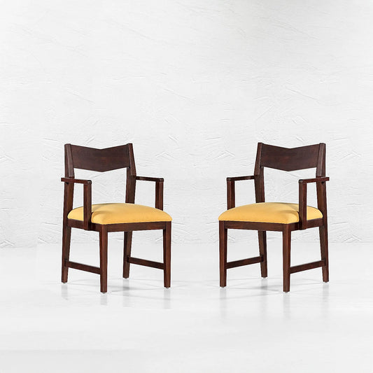 Newton Wooden Dining Chair - Set of 2 - Dark Walnut Finish