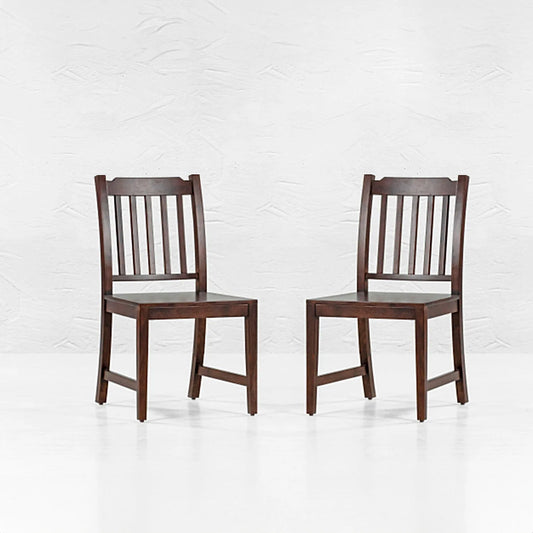 Jackson Wooden Dining Chair - Set of 2 - Dark Walnut Finish