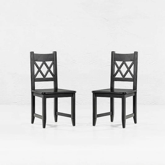 Diana Wooden Dining Chair - Set of 2 - Ebony Finish