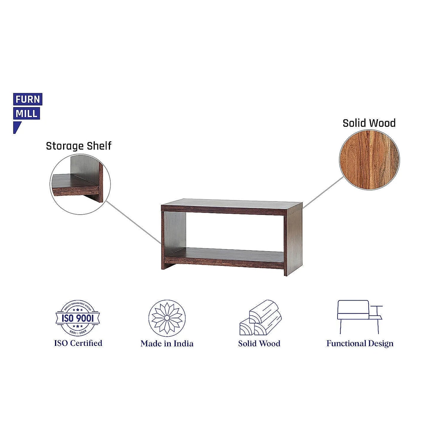 Bali Wooden Coffee Table (Dark Walnut)