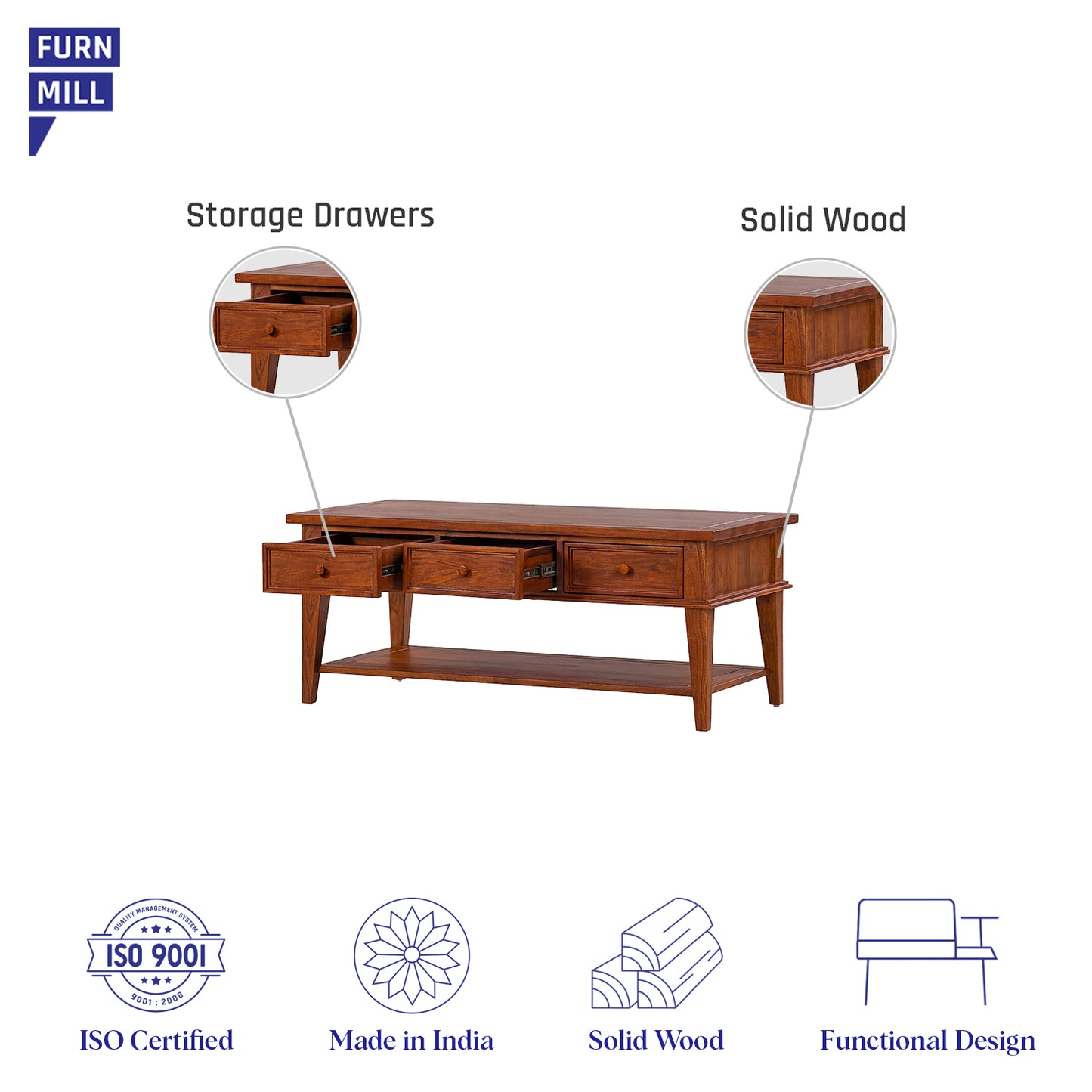 Jasmine Wooden Center Table