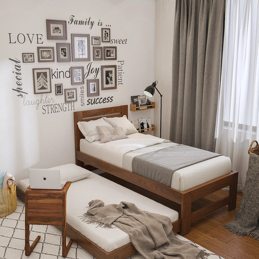 Boston Wooden Trundle Single Bed in Natural Finish