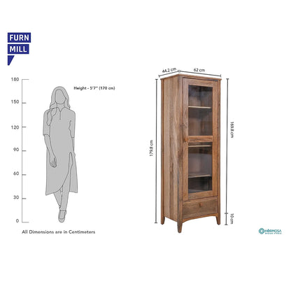 Brooks Wooden Tall Cabinet in Natural Finish