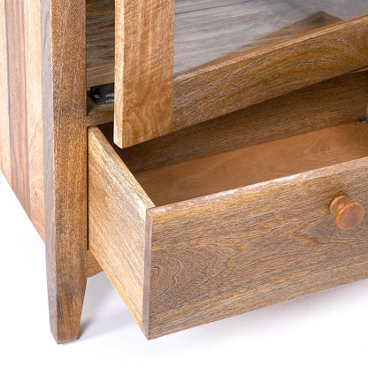 Brooks Wooden Tall Cabinet in Natural Finish