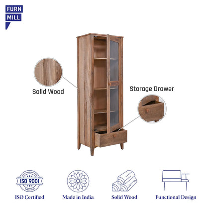 Brooks Wooden Tall Cabinet in Natural Finish