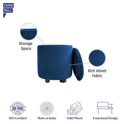 Luxor Storage Ottoman in Blue Color