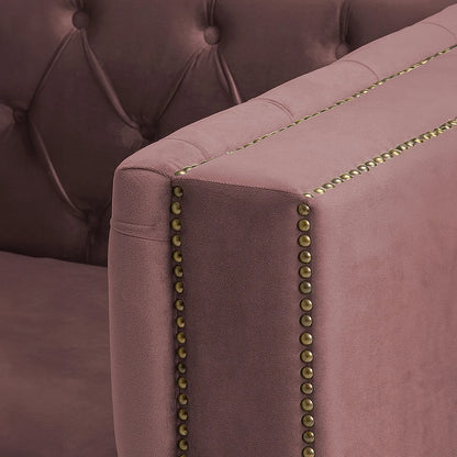 Manchester 1 Seater Wooden Sofa (Velvet, Mauve)