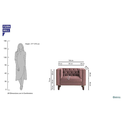 Manchester 1 Seater Wooden Sofa (Velvet, Mauve)