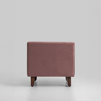 Manchester 1 Seater Wooden Sofa (Velvet, Mauve)